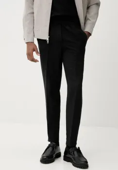 Samsoe Samsoe pantaloni din in culoarea gri, mulata imagine