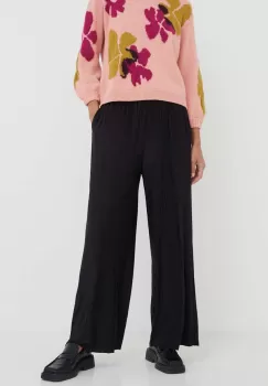 Samsoe Samsoe pantaloni femei, culoarea negru, lat, high waist imagine