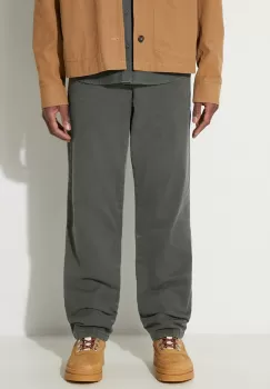 Samsoe Samsoe pantaloni femei, culoarea verde, drept, high waist imagine