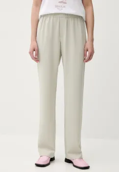 Samsoe Samsoe pantaloni Hoys culoarea verde, drept, high waist, F16304674 imagine