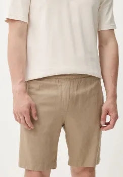 Samsoe Samsoe pantaloni scurti din in SMITH culoarea bleumarin, M21200050 imagine