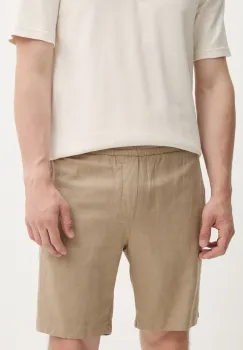 Samsoe Samsoe pantaloni scurti din in SMITH culoarea bleumarin, M21200050 imagine