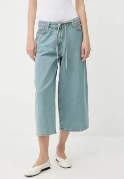 Samsoe Samsoe pantaloni scurti jeans SAHARPER uni, high waist, F25200011 imagine