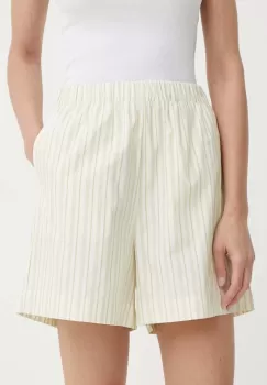 Samsoe Samsoe pantaloni scurti SALOVA femei, culoarea bej, modelator, high waist, F24200111 imagine