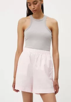Samsoe Samsoe pantaloni scurti SALOVA femei, culoarea roz, modelator, high waist, F24200111 imagine