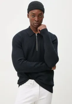 Samsoe Samsoe pulover barbati, culoarea albastru marin, light, M24400023 imagine