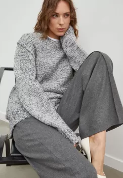 Samsoe Samsoe pulover de lana femei, culoarea gri, calduros imagine