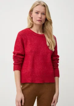 Samsoe Samsoe pulover de lana NOR femei, culoarea rosu, light, F00022152 imagine