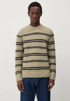 Samsoe Samsoe pulover de lana SAARIN barbati, culoarea bej, M24300098 imagine