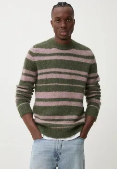 Samsoe Samsoe pulover de lana SAARIN barbati, culoarea verde, M24300098 imagine