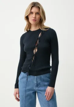 Samsoe Samsoe pulover de lana SALORI femei, culoarea bleumarin, light, F25100077 imagine