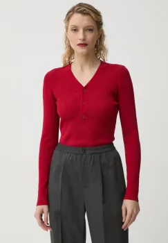 Samsoe Samsoe pulover SALEONORE femei, culoarea rosu, F24400089 imagine