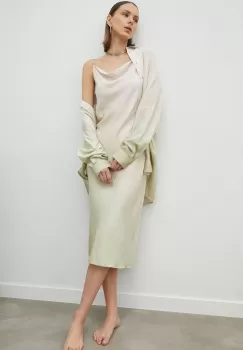 Samsoe Samsoe rochie culoarea alb, midi, drept imagine