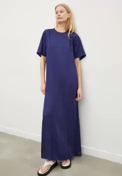 Samsoe Samsoe rochie culoarea albastru marin, maxi, drept imagine