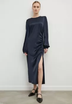 Samsoe Samsoe rochie culoarea albastru marin, maxi, drept imagine