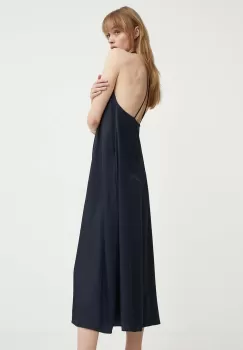 Samsoe Samsoe rochie culoarea albastru marin, maxi, evazati imagine