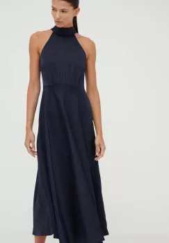 Samsoe Samsoe rochie culoarea albastru marin, maxi, evazati imagine
