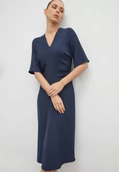 Samsoe Samsoe rochie culoarea albastru marin, midi, evazati imagine