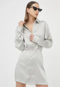 Samsoe Samsoe rochie culoarea argintiu, mini, drept imagine