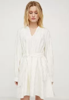 Samsoe Samsoe rochie culoarea bej, mini, evazati imagine