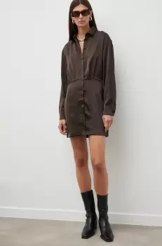 Samsoe Samsoe rochie culoarea maro, mini, drept imagine