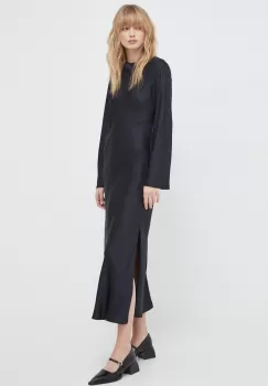 Samsoe Samsoe rochie culoarea negru, maxi, evazati imagine