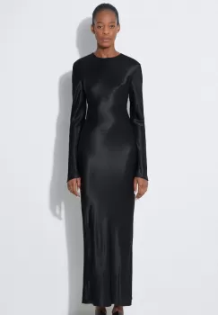 Samsoe Samsoe rochie culoarea negru, maxi, mulata imagine