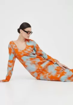 Samsoe Samsoe rochie culoarea portocaliu, maxi, drept imagine