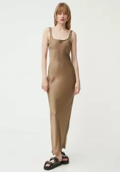 Samsoe Samsoe rochie culoarea portocaliu, maxi, drept imagine