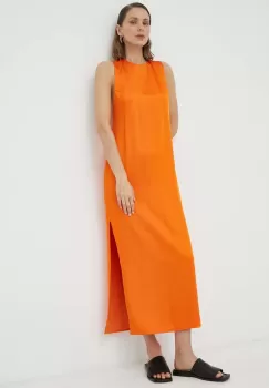 Samsoe Samsoe rochie culoarea portocaliu, maxi, drept imagine