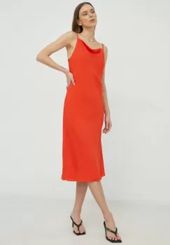 Samsoe Samsoe rochie culoarea portocaliu, midi, drept imagine