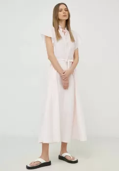 Samsoe Samsoe rochie culoarea roz, maxi, evazati imagine