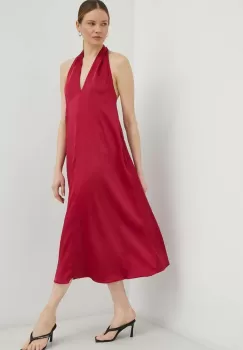 Samsoe Samsoe rochie culoarea roz, midi, drept imagine