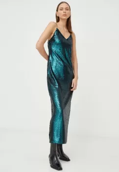 Samsoe Samsoe rochie culoarea verde, maxi, mulata imagine