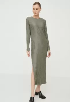 Samsoe Samsoe rochie culoarea verde, midi, drept imagine