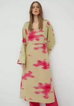 Samsoe Samsoe rochie culoarea verde, midi, oversize imagine