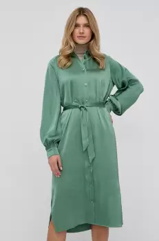 Samsoe Samsoe Rochie culoarea verde, midi, oversize imagine