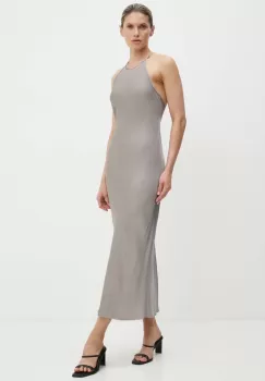 Samsoe Samsoe rochie SANJA culoarea gri, maxi, drept, F24200144 imagine