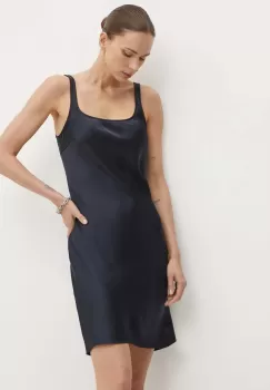 Samsoe Samsoe rochie SASUNNA culoarea albastru marin, mini, drept, F24200178 imagine