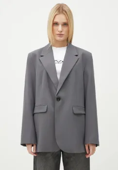 Samsoe Samsoe sacou culoarea gri, un singur rand de nasturi, neted imagine