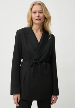 Samsoe Samsoe sacou culoarea negru, un singur rand de nasturi, neted imagine