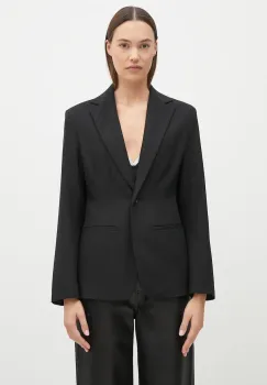 Samsoe Samsoe sacou Saliza culoarea negru, un singur rand de nasturi, uni, F24300007 imagine