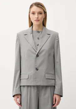 Samsoe Samsoe sacou SARILA culoarea gri, un singur rand de nasturi, uni, F25200047 imagine