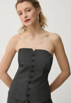 Samsoe Samsoe tricou din amestec de lana SAELLEN culoarea gri, neted, F24400131 imagine