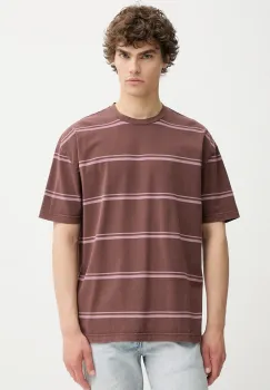 Samsoe Samsoe tricou din bumbac SAHAKEEM culoarea maro, cu imprimeu, M25200026 imagine