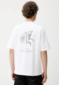 Samsoe Samsoe tricou din bumbac SALILIUM culoarea alb, cu imprimeu, U25200008 imagine