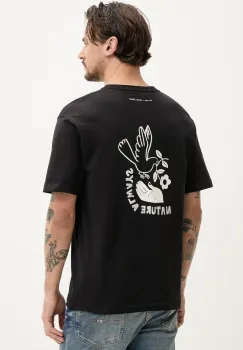 Samsoe Samsoe tricou din bumbac SANATURE culoarea negru, cu imprimeu, U25100020 imagine