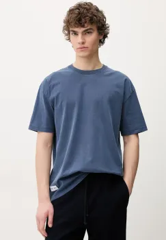 Samsoe Samsoe tricou din bumbac SAPIGMENT barbati, culoarea albastru marin, neted, M24400083 imagine