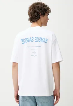 Samsoe Samsoe tricou din bumbac SASWIRL culoarea alb, cu imprimeu, U25200006 imagine
