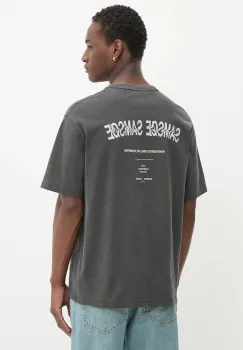 Samsoe Samsoe tricou din bumbac SASWIRL culoarea gri, cu imprimeu, U25200007 imagine